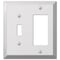 Amerelle Wall Plate, Number of Gangs: 2 gang Stamped Steel, Polished Chrome Finish, Light Gray 161TR - alternate 3